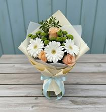 Букет цветов из:  Герберы, Розы и Хризантемы в Сухобузимском